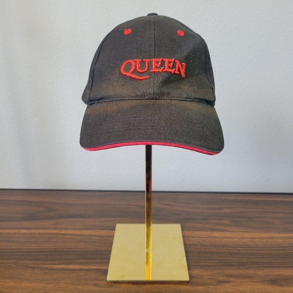 QUEEN // black baseball hat red "queen" las vegas embroidery we will rock you